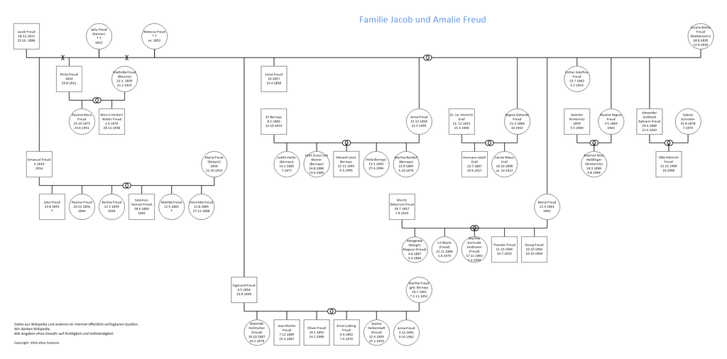 Familie Jacob und Amalie Freud vollstaendig